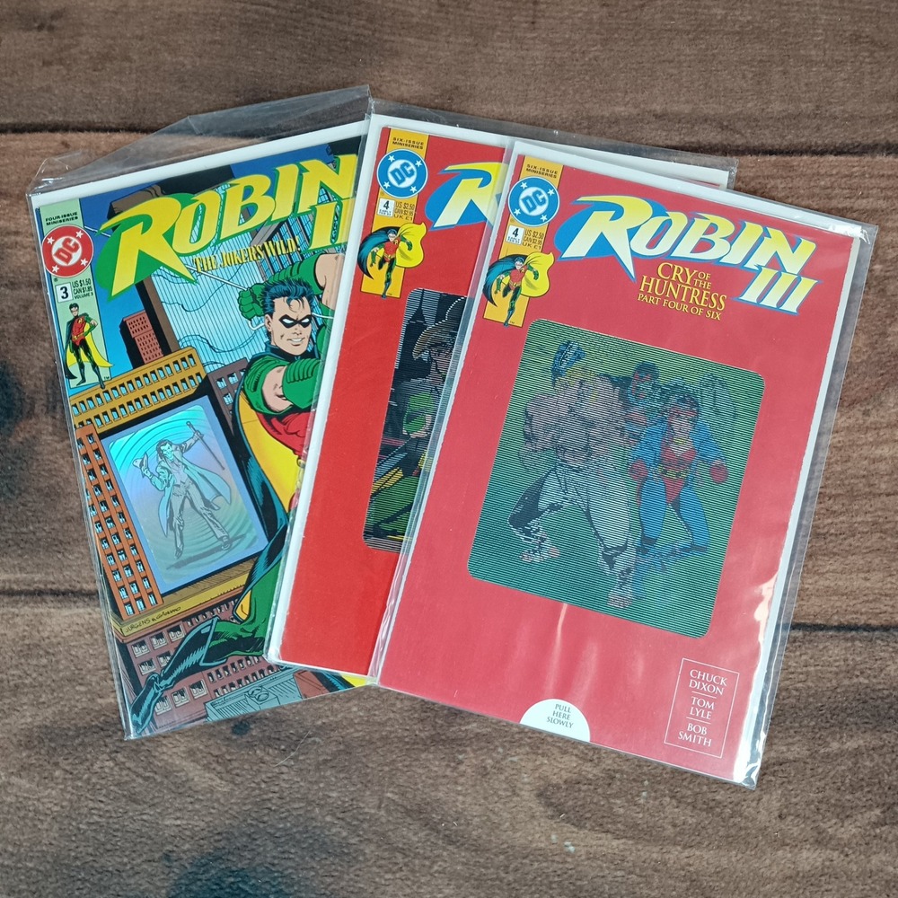 DC Comics Robin II III Comic Lot OS Red Excellent Hologram Lenticular 3 Issues